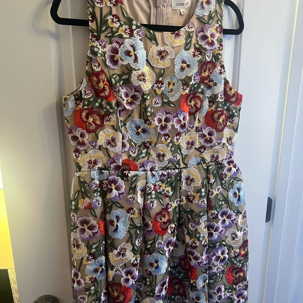 Just Me Embroidered Floral Dress